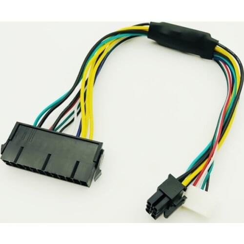 ATX 24pin to Motherboard 2-ports 6pin Adapter PSU Power Supply Cable Cord for HP Z220 Z230 SFF Mainboard Server Workstation 30cm