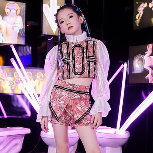 Childrens Hip-hop Suits Girls Model Costumes Personality Fashion Catwalks Cool Fashion Childrens Jazz Dance Costumes