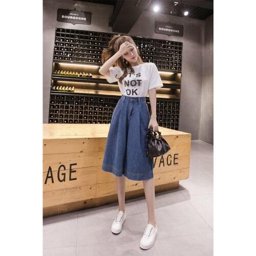 Jeans five-point pants womens spring and summer 2021 loose high waist fashion wide-legs 200 kg plus size womens clothing