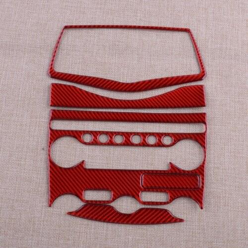 1 Set Carbon Fiber Red Central Console Panel Cover Trim LHD Fit for Nissan 370Z 2009 2010 2011 2012 2013 2014 2015 2016-2020