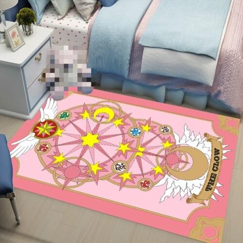 Cute Cartoon Anime Sailor Moon Card Captor Sakura Magic Circle Non-slip Absorbent Door Mat Floor Rug Home Living Bedroom Carpets