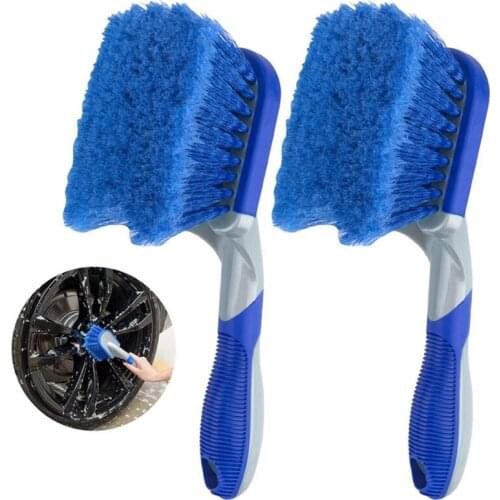 Car Wheel Soft Brush Tyre Cleaner Short Handle Auto Rim Scrubber Washing Tools Motorcycle Wheel Scrub Detailing Accessories