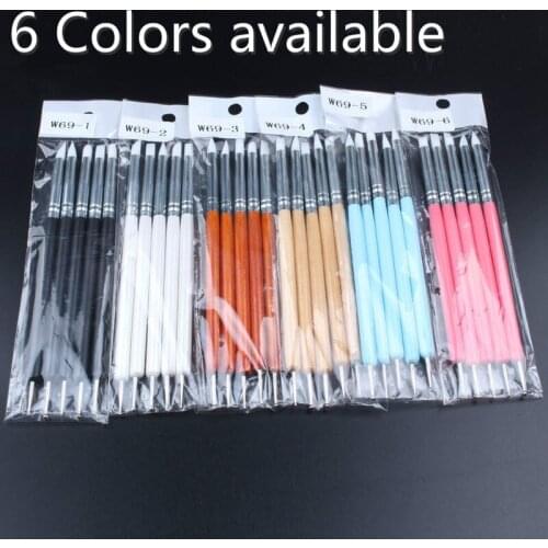 New 6 Colors 5Pcs/Set Stainless Steel Two Head Sculpting Polymer and Soft Pottery Clay Tool Silicone Modelling Art Shaper Tools