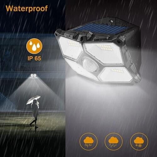 4X 20W LED Solar Panel Wall Lamp PIR Motion Sensor Garden Yard Security Light Auto On Off Street Light 2000mAh 18650 Night Lamp
