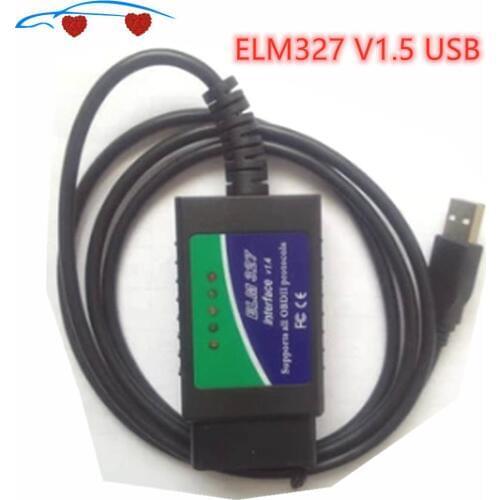 New ELM327 V1.5 USB OBD2 Support OBDII Protocols Test ELM 327 OBD Version 1.5 PC-based Scan Tool Car Diagnostic Code Reader