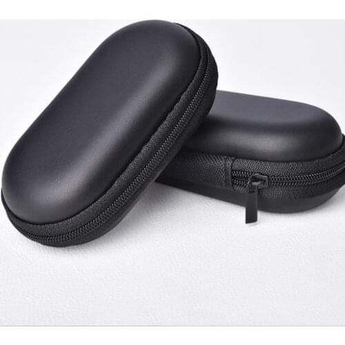New Arrival Portable Oval Headphones Case Earbuds Zipper Protective Headphone Headset Case Memory Card Coin Pouch Storage Box