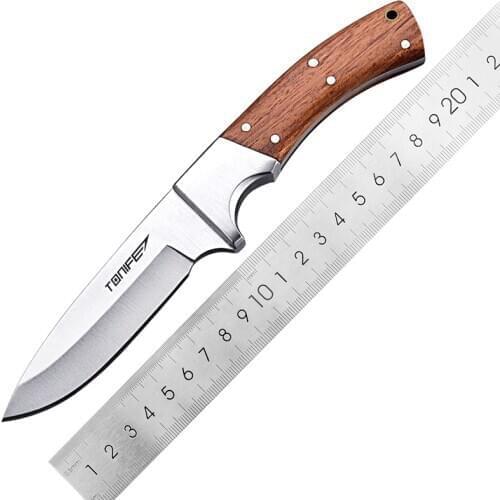 TONIFE HKT4002 NorthStar Fixed Blade Knife 3Cr13 Blade Rosewood Handle Outdoor Hunting Camping Survival Bushcraft EDC Tools