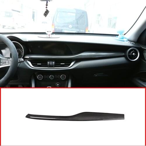 Real Carbon Fiber Car Dashboard Decoration Panel Trim For Alfa Romeo Stelvio 2017 2018 2019 2020 Accessories Left Hand Drive