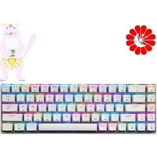 Wired USB RGB backlight 68-key gaming mechanical blue switch keyboard anti-ghosting compatible multi-system for PC laptop