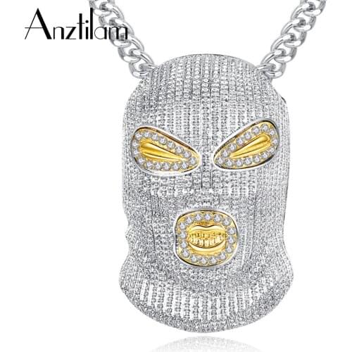 Hip Hop Cold Color Bling CS Headgear Pendants Fashion Long Link Cuban Chain For Men Rapper Women Jewelry