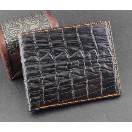 Crocodile Style Real Leather Vintage Utility Portable Wallet Purse For Mens