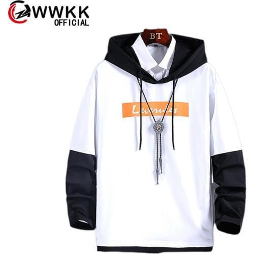 WWKK 2020 Comfortable Black Clothes Fashion Mens Anime Pullovers Slim Fit Jumpers Men Hot Casual Hooded Autumn Winter Pull Men