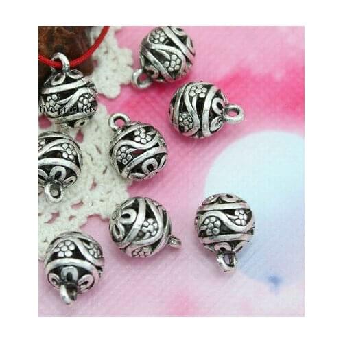 11mm 10pcs/lot Tibetan Silver ball pendant Handmade Decorative Metal DIY Jewelry Alloy accessories fgh4s