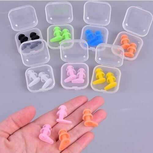 2pcs/pair Soft Anti-Noise Ear Plug Waterproof Swimming Silicone Swim Earplugs For Adult Children Swimmers Diving