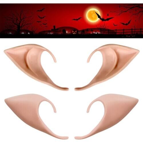 2018 2pcs/set 10cm 12cm Holiday DIY Decoration Rubber Cute Soft Elf Ears Cosplay Long Ear For Halloween Party Accessories