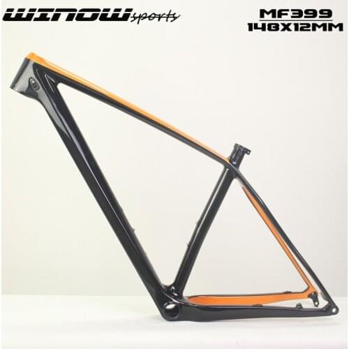 2021 carbon fiber mtb frame 15/17/19/21" 148*12mm or 142*12MM carbon hardtail bike frame Custom paint color winowsports