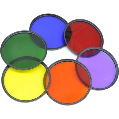 37 40.5 46 49 52 55 58 62 67 72 77 82 mm full Red Blue Green Purple Yellew orange Color lens Filter for canon nikon sony camera