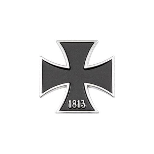 3D Auto Car Stickers Metal cross 1813 Shape Chrome Badge Emblem Decal Motorbike Modified