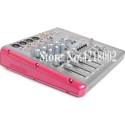 4 Channel Audio Mixer Amplifier Karaoke Microphone Sound Mixing Console Built-in 48V Phantom Power With USB