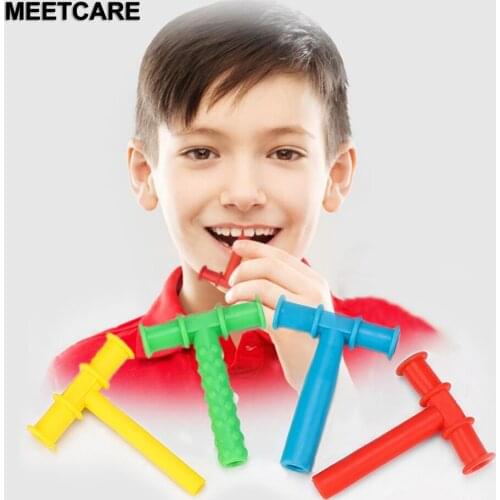 Kid Speech Therapy Teeth Massage 4PCS Child Speak Oral Muscle Rehabilitation Training Chewing Tube Autism Sensory Therapy Tool