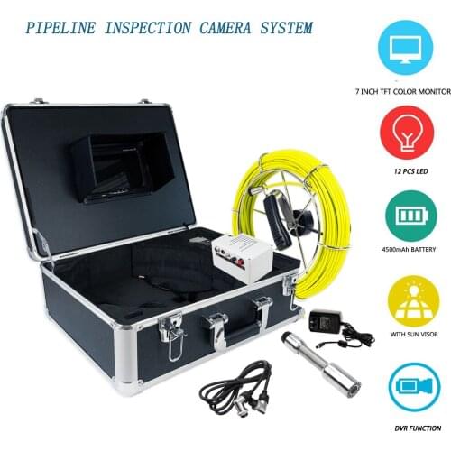 7inch 23mm 1000TVL 20m Cable Pipeline Sewer Inspection Video Camera Drain Pipe Sewer Industrial Endoscope Camera System
