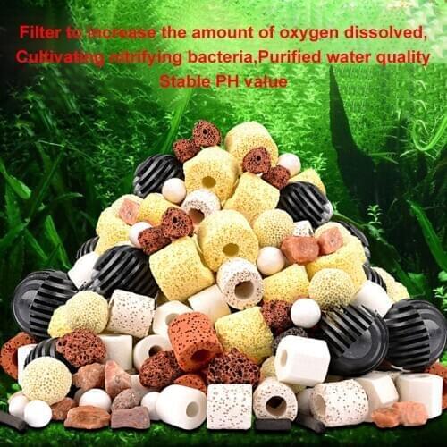 12 IN 1 Aquarium Filter Material Fish Tank Filter Ceramic Biochemical Ball Fish Tank Medium Aquarium Accessories