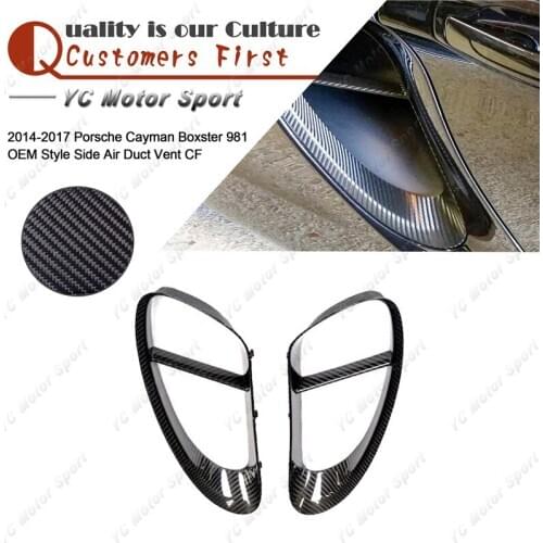 Car Accessories Carbon Fiber Side Air Vent Fit For 2014-2017 Cayman Boxster 981 OEM Style Side Air Duct Vents Replacement