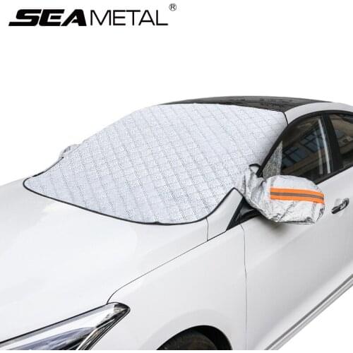 Car Snow Cover Exterior Auto Window Sun Shield Four Seasons UV Sun Protector Waterproof with Reflective Strip Windshield Covers