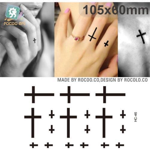 Body Art waterproof temporary tattoos paper for men and women sexy fashion 3d cross design small tattoo sticker HC1046