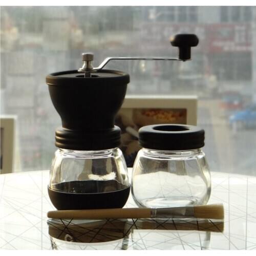 Household Manual Coffee Grinder hand coffee grinder Mini grinder washable & removed ceramic grinding core with Dust cover