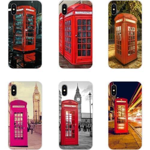 Mobile Phone Case Covers For Samsung Galaxy A3 A5 A7 A9 A8 Star A6 Plus 2018 2015 2016 2017 RED TELEPHONE BOOTH PHONE BOX London