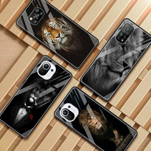 Wolf Lion Animal Phone Case for Xiaomi Mi 11 10T Note 10 9 9T 11i Pro 10Lite 5G Poco X3 X2 F3 F2 M2 Pro NFC Glass Cover