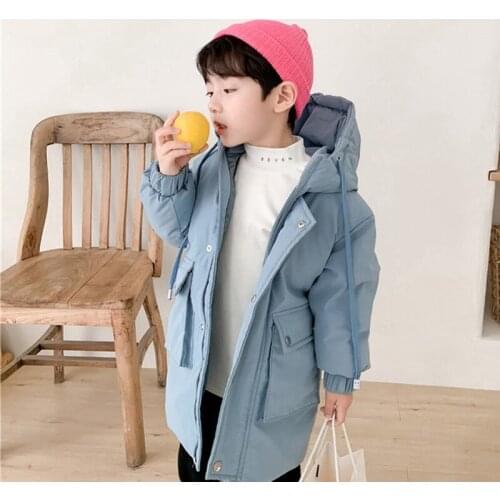 New Fashion Childrens Down Jacket 2021 Autumn Winter Hooded Jacket For Boys Warm White Duck Down Coat Girls Outerwear TZ713