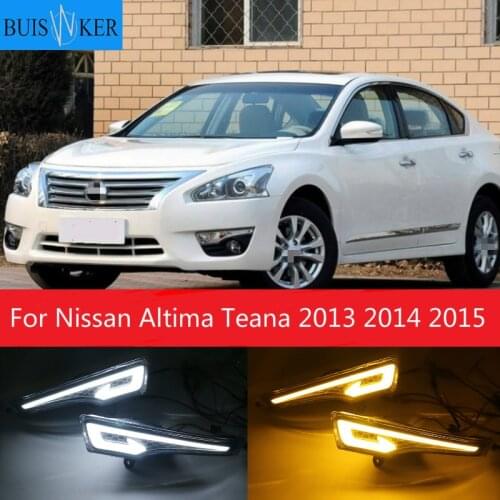 1Pair For Nissan Altima Teana 2013 2014 2015 DRL Daytime Running Lights fog lamp cover headlight 12V Daylight