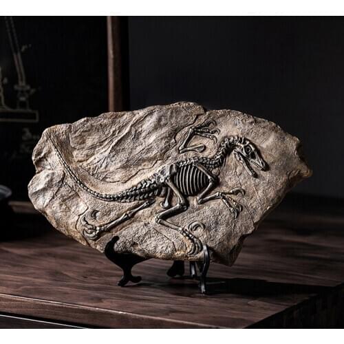 Europe Resin Dinosaur Fossil Figurines Desk Home Decoration Accessories Dinosaur Skull Sculpture Room Ornament Office Decor