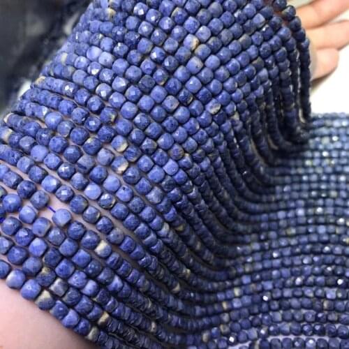 Blue Coral square 4-4.5mm for DIY jewelry making loose beads FPPJ wholesalenature gem stone