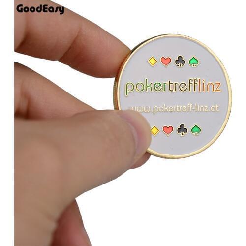 Hot Poker Card Guard Protector Metal Token Coin with Plastic Cover Texas Poker Chip Set Pokertrefflinz Dealer Button
