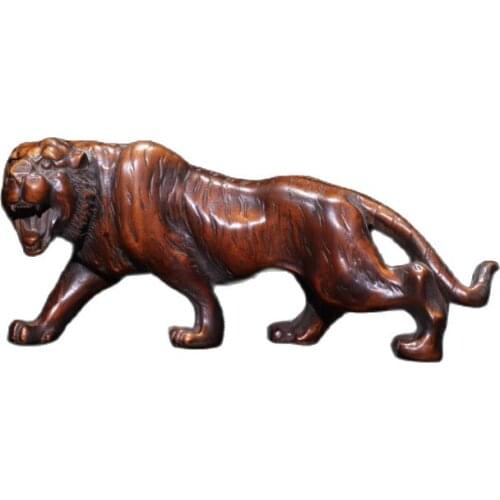 Chinese pure hand - carved boxwood tiger ornaments