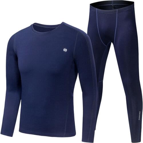 Men Fleece Lined Thermal Underwear Set Motorcycle Skiing Base Layer Winter Warm V-neck Long Johns Shirts & Tops Bottom Suit