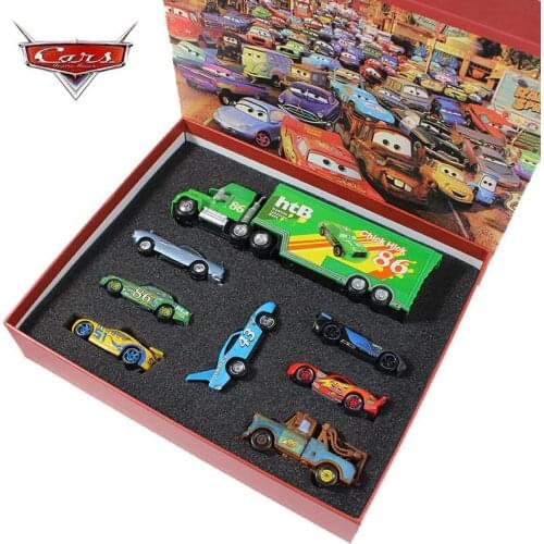 Disney Pixar3 metal 1:55 alloy car model toy gift box set Lightning McQueen and mater, sally, Raymond child boy gift