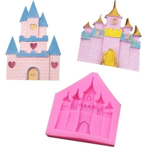 New Castle Silicone Fondant Mold DIY European Fairy Tale Building Fondant Chocolate Mold Expansion Stone Plaster Mold