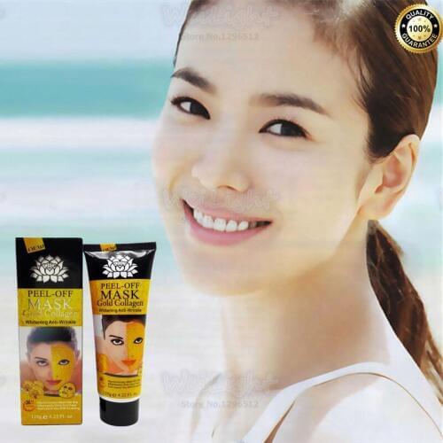 New arrival 1 Bottle 120g Gold Collagen Anti allergy Peel off Facial mask for Anti-Aging/Whitening skin/Freckle removing/Lifting