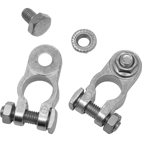 2Pcs Positive & Negative Cargo Type Zinc Coat Battery Terminals Clamp Connectors
