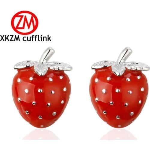 Hot Fashion Men Cufflinks Male Men French Shirt Cuff Links Red strawberry Cufflink Cuff Button mens Jewelry Party gift