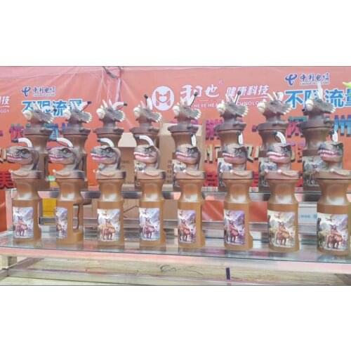 Factory direct pp selling food festival disposable shaped straw plastic big water bottle 800ml dinosaur with handle