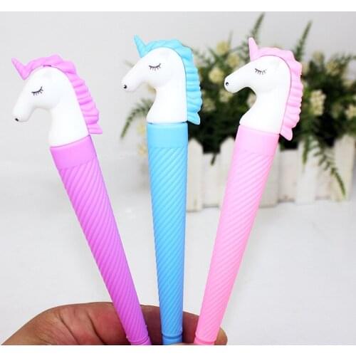 Cartoon Pony Head Shape Gel Pen Cute 0.5mm Water Pen Black Signature Pen Creative Stationery Student School Supplies