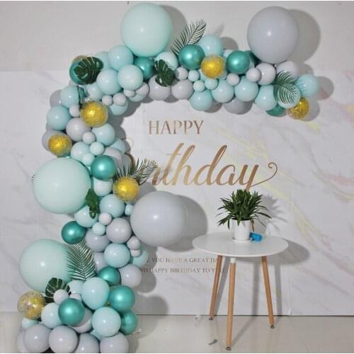 DIY Pastel Macaron green Balloon Arch Garland 186pcs/set grey 5M Chain Wedding Anniversary Birthday Baby Shower Party Decoration