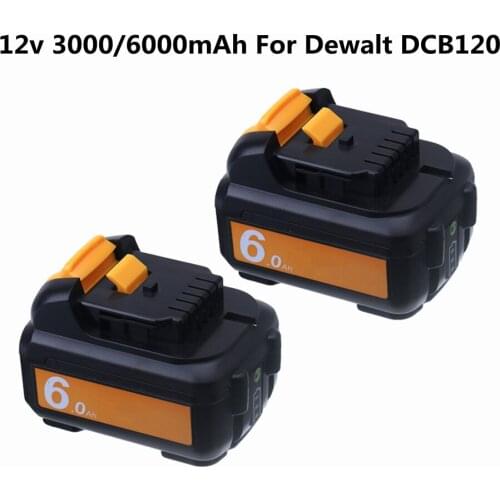 6000mAh Replacement DCB120 Battery For Dewalt 12V MAX Li-ion DCB120 DCB121 DCB123 DCB125 DCD710 DCF813 DCF815 Power Tool Battery