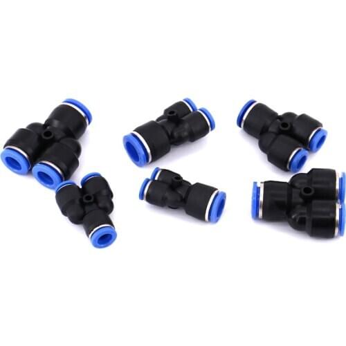 4mm 6mm 8mm 10mm 12mm 14mm 16mm Hose Tube Union Y Type Reducer One Touch Air Pneumatic Push In Pipe Fitting Quick Connector