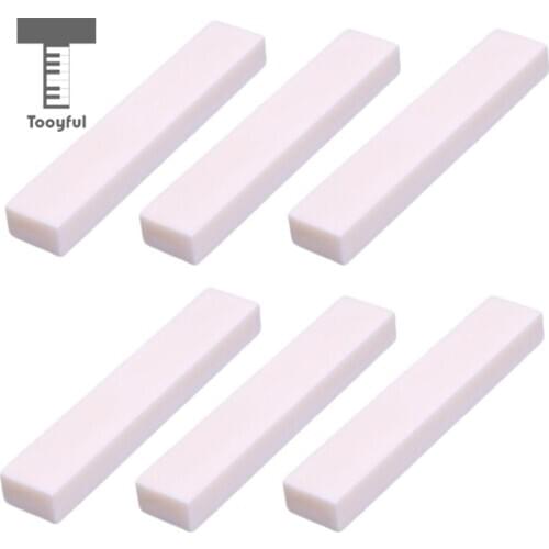 Tooyful 6Pc DIY Your Own String Bridge Nuts Buffalo Bone for Mandolin Ukulele Guitar